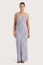 Olivia Maxi Dress Amaryllis Floral Blue - Final Sale