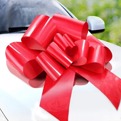 Big Car Bow (Red, 58 Cm), Gift Bows, Giant Bow for Car, Birthday Bow, Huge Car B