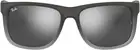 Ray-Ban RB4165 Justin Rectangular Sunglasses, Rubber Grey On Clear Grey/Grey Mir