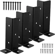 KICHOUSE 4Pcs Deck Post Brackets Durable Post Support for Porch Railings and Fences Versatile Half Column Design for Enhanced Stability and Easy Installation