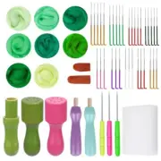 Needle Felting Tool Wool Roving 8 Colors Needle Felting Set with Felting Tool