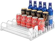 Drink Dispenser for Refrigerator, Self-Pushing Soda Can Organizer for Fridge, 5 Rows already Assembled, Automatic Can Dispenser with Spring Loaded for Refrigerator Holds 25 cans, White