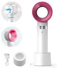 360° Portable Bladeless Mute Hand Held Mini Fan USB Cooler Fashion Design- White