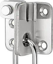 2 Packs Flip Latches，1.81” x 1.77” Brushed Nickel Stainless Steel Thickened Heavy Duty Hasp barn gate Door Latch Bi-fold Door Lock,Sliding Door Antique Lock Wine Cabinet Closet Door Latches