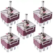 5 x On-Off-On Toggle Switch 250V 15A 4PDT
