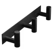 Black Hat and Coat Wall Mount Rack - 3 Hooks for Robes, Bags, Keys, and Towel...