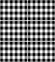 Black and White Plastic Placemats Set of 6 Check Plaid Table Mats Black Buffalo