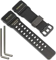 [WRISTARMOR] GG-1000 Natural Resin Strap Compatible with Casio Men's G-Shock Master of G MUDMASTER GG-1000-1A3JF GWG-100 Watch Band Replacement Wirstband
