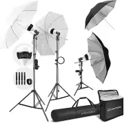 (LED Super Bright) 1200W Output Photo Studio Umbrella Continuous Lighting Kit, 6