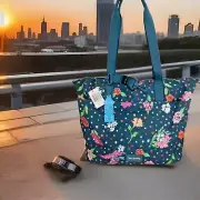 NWT VERA BRADLEY ReActive Tote - Hope Blooms Teal Green - Lightweight Durable