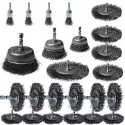 Z&Q LABOR Wire Brush Wheel Cup Brush Set for Drill Coarse Carbon Steel Crimped