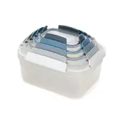 5pc Joseph & Joseph Nest Lock Food Container Storage Set w/Airtight Snap Lid Sky