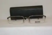 New Authentic Hugo Boss 0074 Dark Ruthenium RJ1 53-17-135 With Original Case!