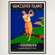 Galrie Vintage Vancouver Island Golf Travel Poster - A Nostalgic Home Decor, Black Frame, A0 84 x 119cm (33 x 47inch)