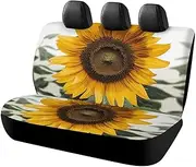 Rear Seat Cover for Car Dog Car Seat Cover Bloom Sunflower Non-Slip Durable Rear Seat Protector for Cars SUV &Truck