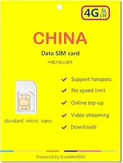 China 4G/LTE Travel Data SIM Card (Unlimited Data 90 Days)