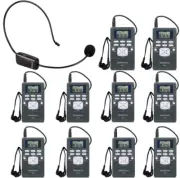 Church Sound Translation System 1 PC FM Transmitter Headset 10 PC Radio Receiver
