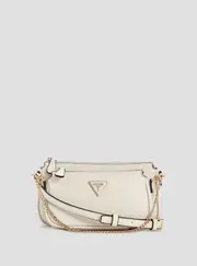 GUESS Women's White Noelle Double Crossbody Pouch Bag