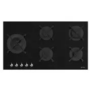 Smeg 90cm Classic Gas on Glass Hob - Deep Black
