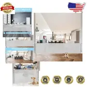 Extra Wide & Tall 120-Inch Retractable Dog & Baby Gate with One-Handed Operation