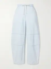 [La Ligne] La Ligne - Cotton-chambray Barrel-leg Pants - Light denim - small small Blue