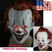 LED Halloween Mask Pennywise Clown Mask Stephen King's IT Cosplay Full Head Mask