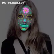 12 Face Fluorescent Tattoo Stickers Glow Under UV Light Neon Party Bar Hallowmas