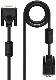 DVI to SVGA Cable with ferrite for Monitor, Male-Male, DVI 18+5/M-HDB15/M, Black, 3mts