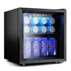 Freestanding/ Countertop Beverage and Wine Cooler Fridge in Black Stainless Stee