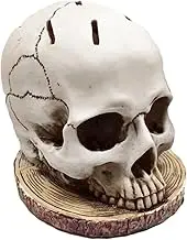 Skull Knives Holder | Halloween Scary Knives Block | Skeleton Knives Stand Gothic Fruit Storage Rack Resin Kitchen Storage Head Rack for Decorative