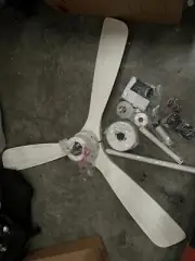 Ceiling Fan with Remote Control No Light, 52" Rustic Farmhouse White