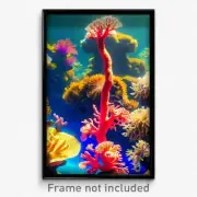 Pixel Art Poster - Unique Coral Reef (8 Bit Psychedelic Trippy Video Game Print)
