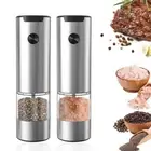 Salt and Pepper Mill Electric Set of 2 with Base, Adjustable Coarseness6645