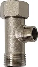 Bidet T Adapter - T Valve Adapter for Bidet (Thread Size 1/2″ x 1/2″ x 3/8" or 9/16″), Brass Coated Nickel, 3 Way Adapter or Tee Connector