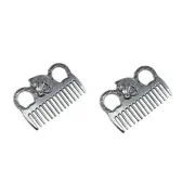 2PCS Horse Mane and Tail Brush Livestock Horse Hair Metal Comb Metal Comb8001