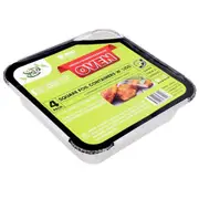 96x Aluminium Foil Tray W/Lid Disposable Container BBQ Oven Baking Roasting Tray
