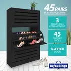 Shoe Cabinet 3 Tier Storage Shoes Rack Wooden Shelf Cupboard Organiser Black