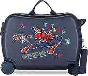 [Marvel] Spiderman Totally Awesome Children's Suitcase Blue 50x39x20 cm Rigid ABS Side Combination Lock 34L 1.8 kg 4 Wheels Hand Luggage, Blue, Maleta Infantil, Children's Suitcase
