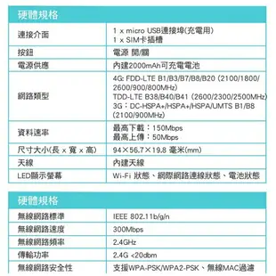 TP-Link M7200 4G 行動 Wi-Fi 無線分享器 4G路由器 可插SIM卡 路由器