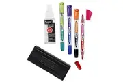 Quartet Eraser Liquid Cleaner & 4x 2in1 Markers Accessory Kit Set f Whiteboard