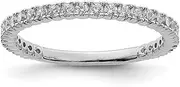 [JewelryWeb] 925 Sterling Silver Polished Prong set Rhodium Plated With CZ Simulated Diamond Ring Band Style-Ring for Women