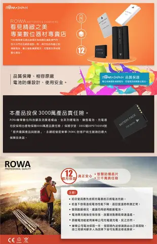 ROWA 樂華 FOR GOPRO HERO3 AHDBT301電池 外銷日本 原廠充電器可用 全新 (4.9折)