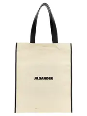 [Jil Sander] Jil Sander-Flat Tote Bianco/Nero-Donna OS