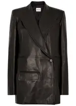 Khaite Jacobson Leather Blazer - Black - 8 (UK12 / M) 8 (UK12 / M)