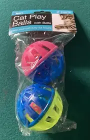 Cat Play Balls with Bells. Comes In A 2 Pack By Tiny’s. Brand New In The Package