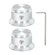 Aluminium Potentiometer Knobs Control Knob 24mm for Guitar Amplifier Silver 2PCS