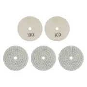 5pcs 3" Grit 100 Diamond Polishing Pad Wet/Dry for Stone Concrete Marble Quartz