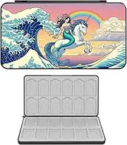Game Storage Protective Case, Game Storage Protective Case, Portable Protective Box for Game Card, Custom Pattern, with 24 + 24 Card Slots, for Game Card, Multicoloured