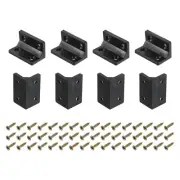 8Pcs 22x38x22mm Nylon Shelf Right Angle Brackets with Screws (Black)
