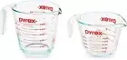 Pyrex 2 Piece Glass Measuring Cup Set, Includes 1-Cup, and 2-Cup Tempered Glass